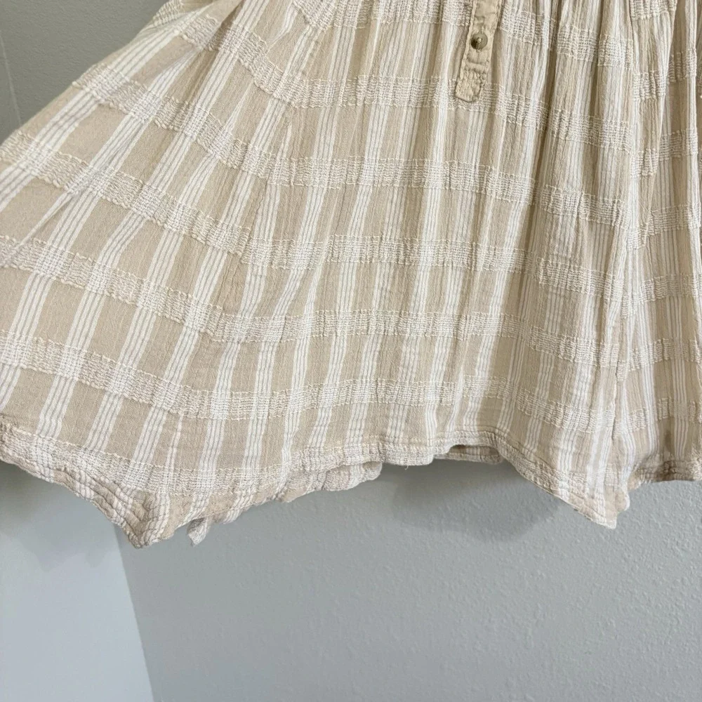 Pilcro Anthropologie Textured Babydoll Tunic Top Large Ruffle Cottagecore Boho - Picture 6 of 14
